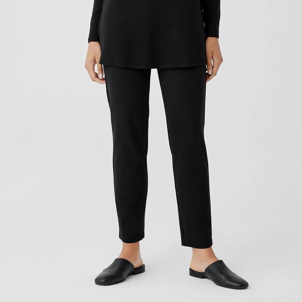 EUC — Eileen Fisher System Stretch Ponte Slim Pant Black Size M - Picture 2 of 7